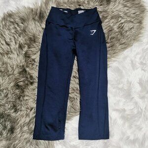 Gymshark Womens Crop Leggings  Blue Size XS